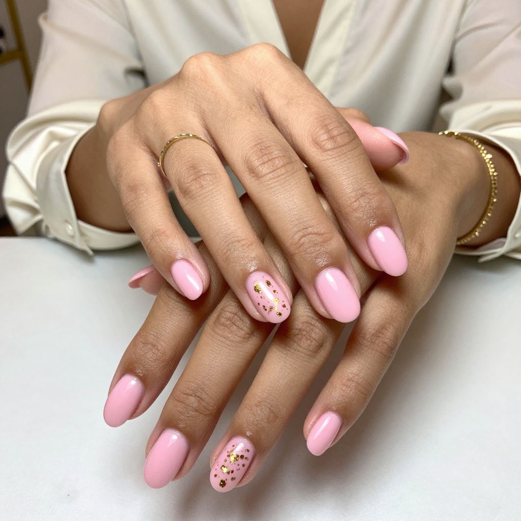 Bubble Gum Pink with Gold Foil Accents