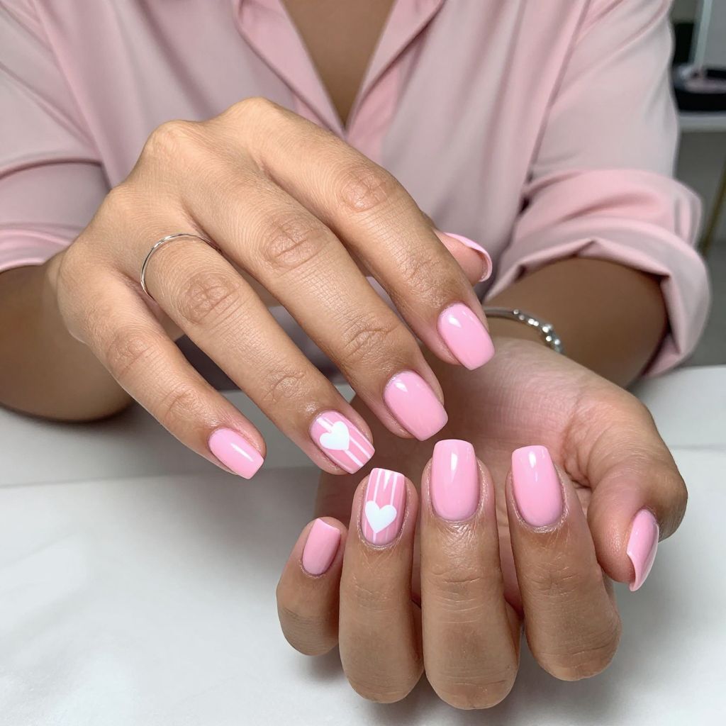 Bubblegum Pink Hearts and Stripes