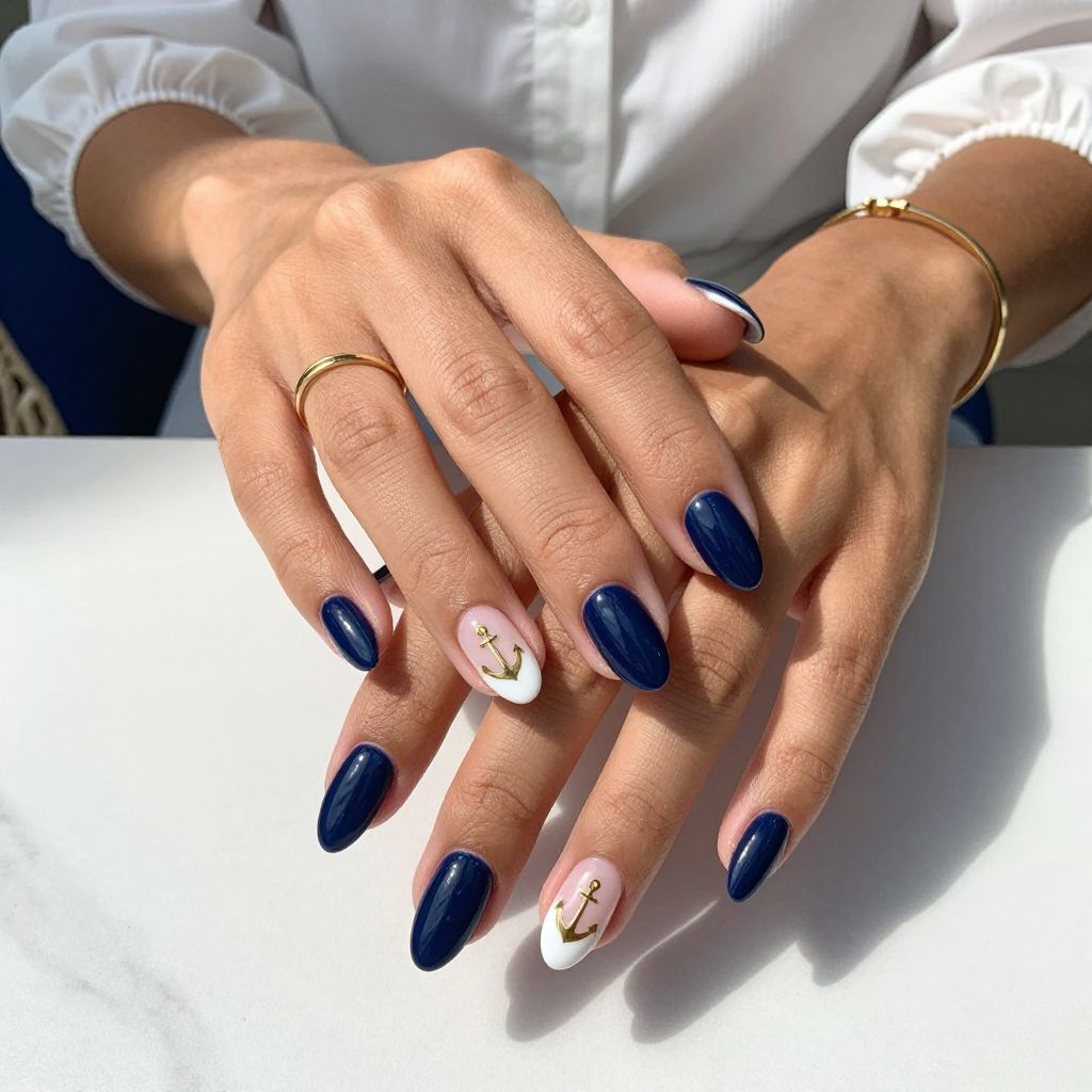 Nautical Navy With White Tips
