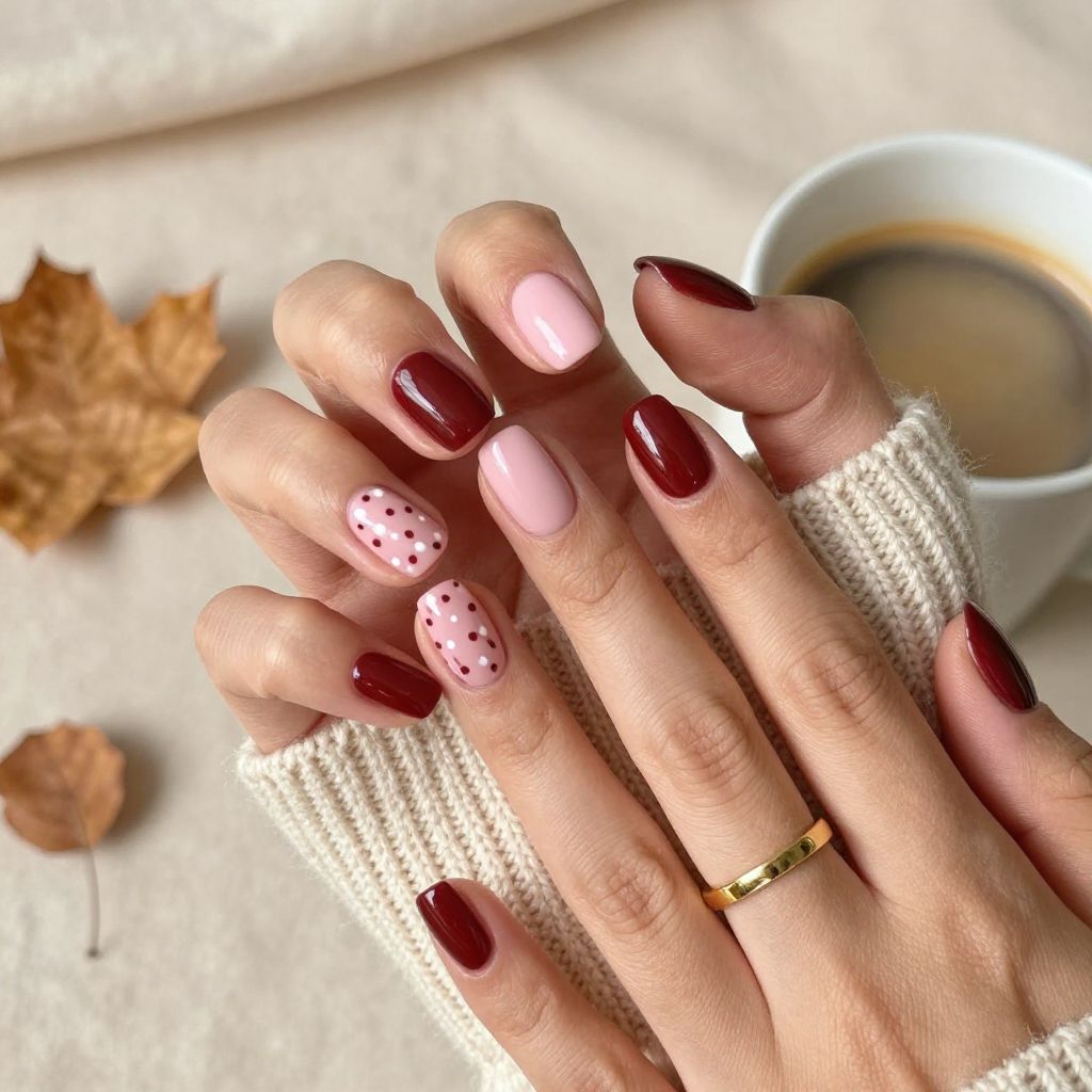 Two-Tone Burgundy and Blush Pinks