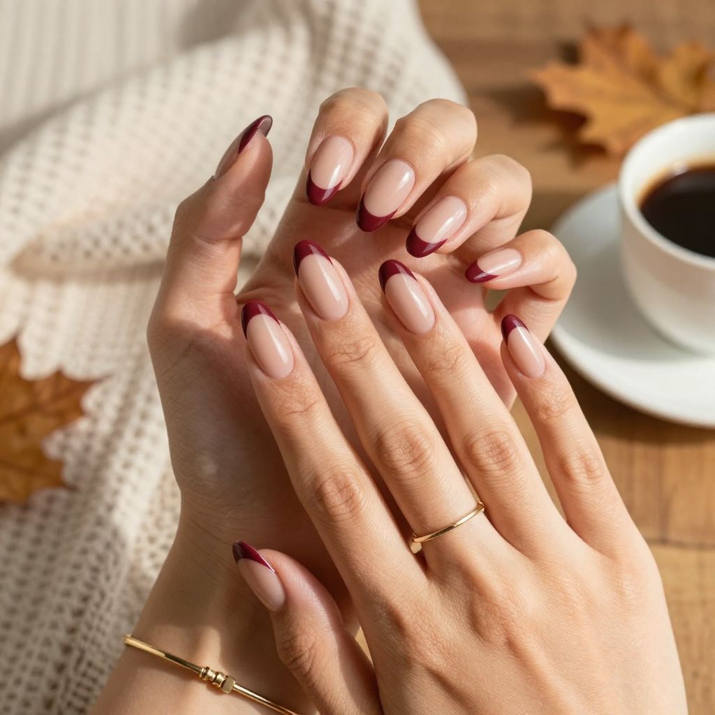 Burgundy French Ombre
