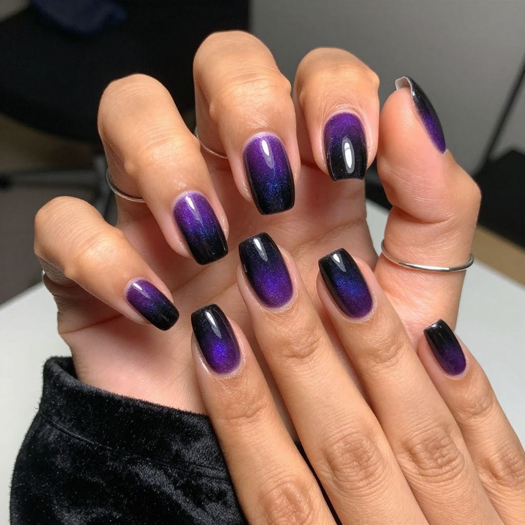 Twilight Purple to Black Gradient Cat Eye