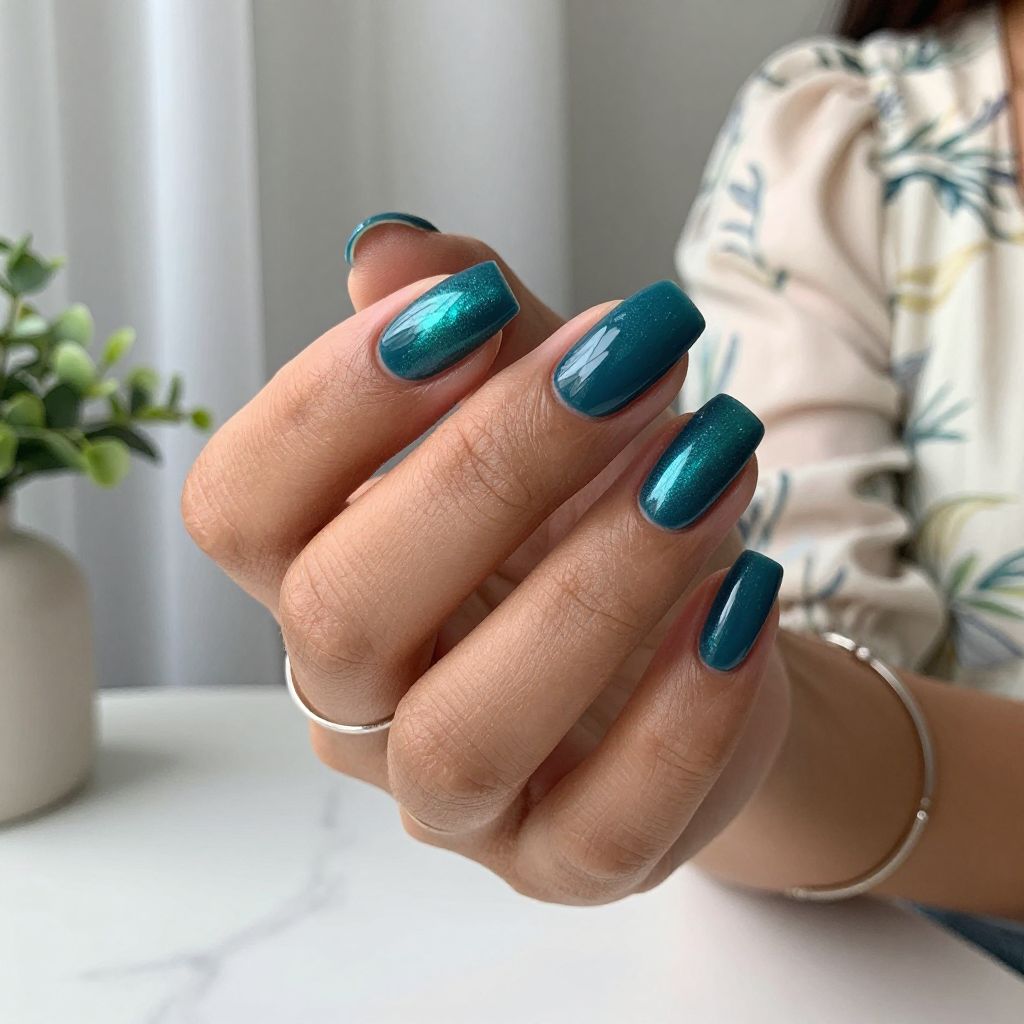 Iridescent Blue Green Cat Eye