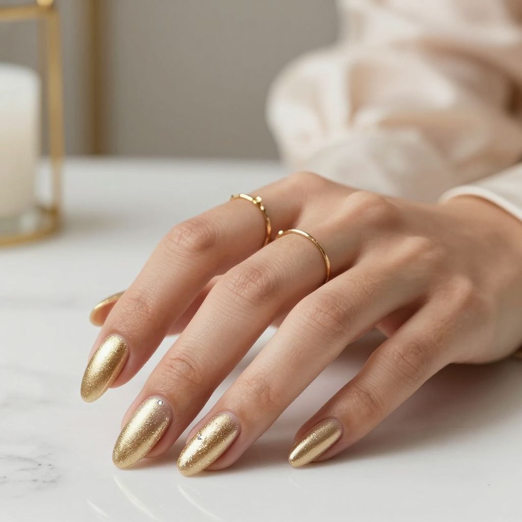 Champagne Gold Cat Eye Sparkle
