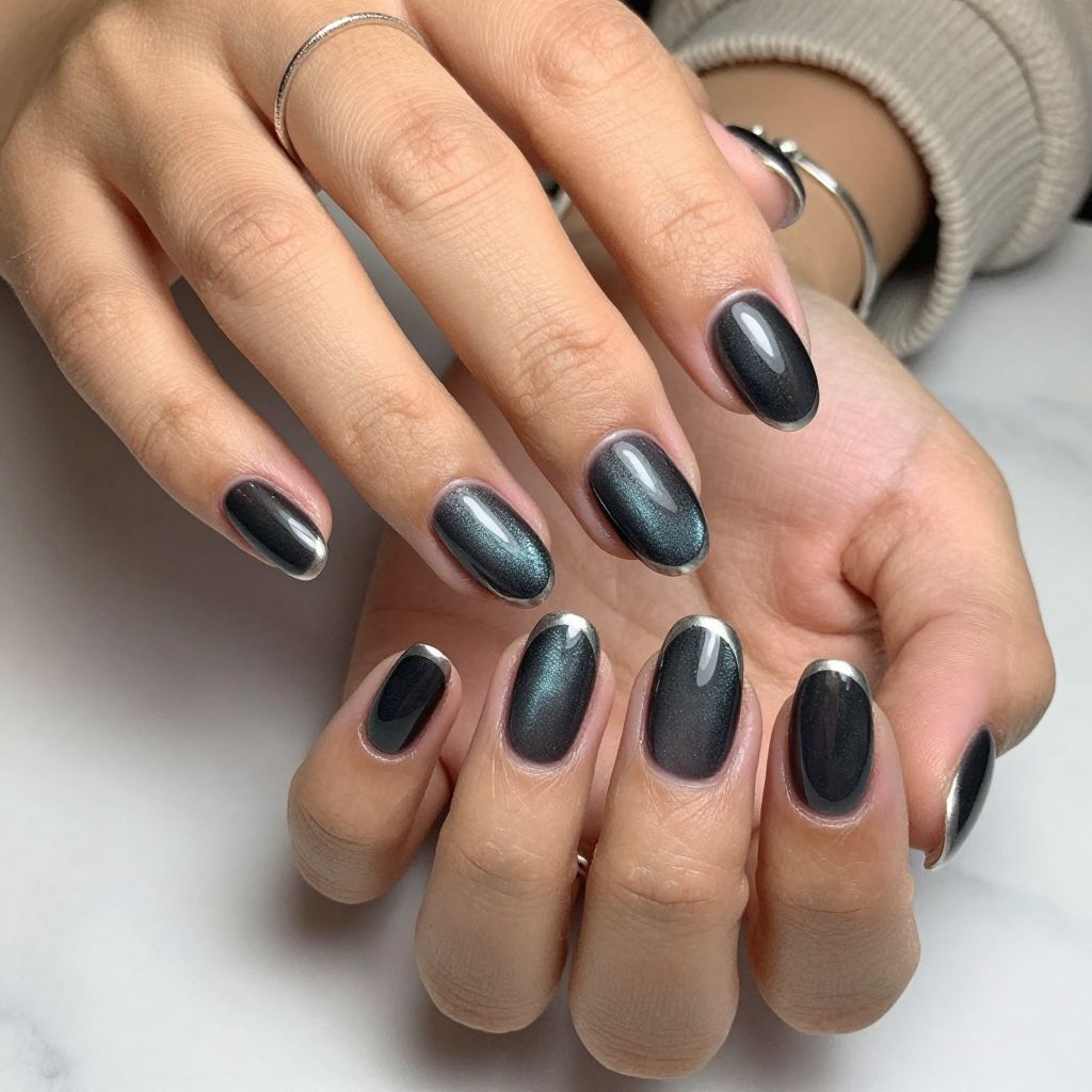 Moonlit Silver French Tips