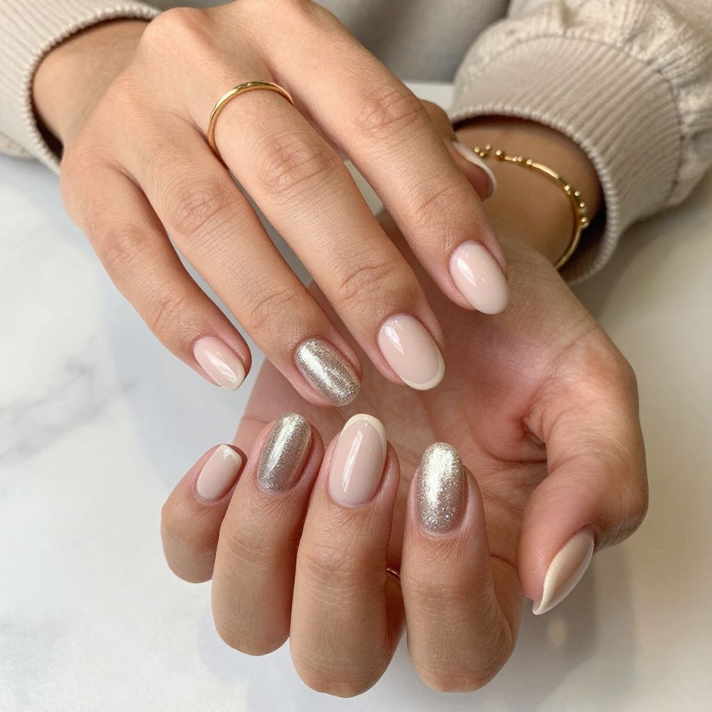 Champagne Sparkle French Tip