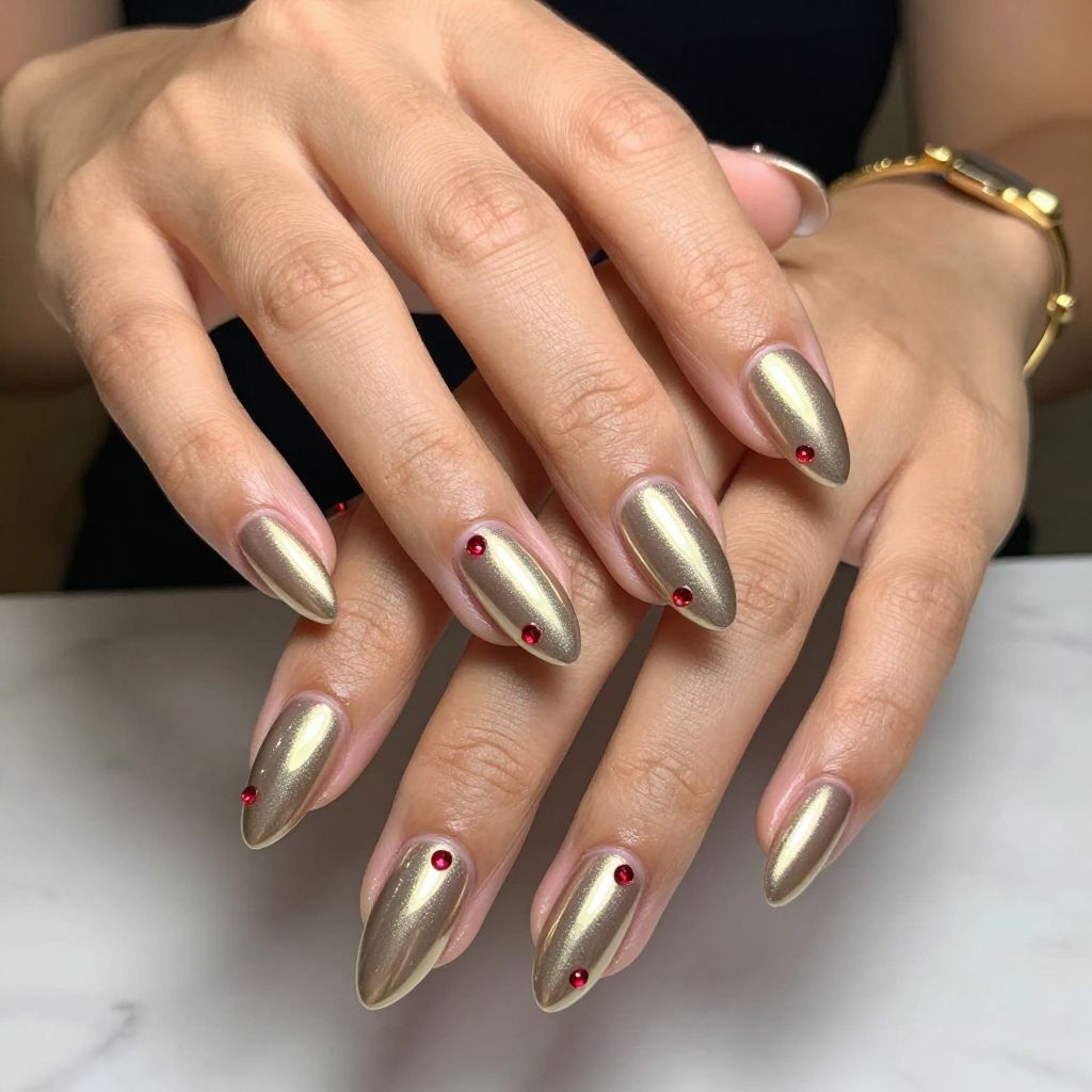 Night Out Champagne Chrome with Ruby Gems
