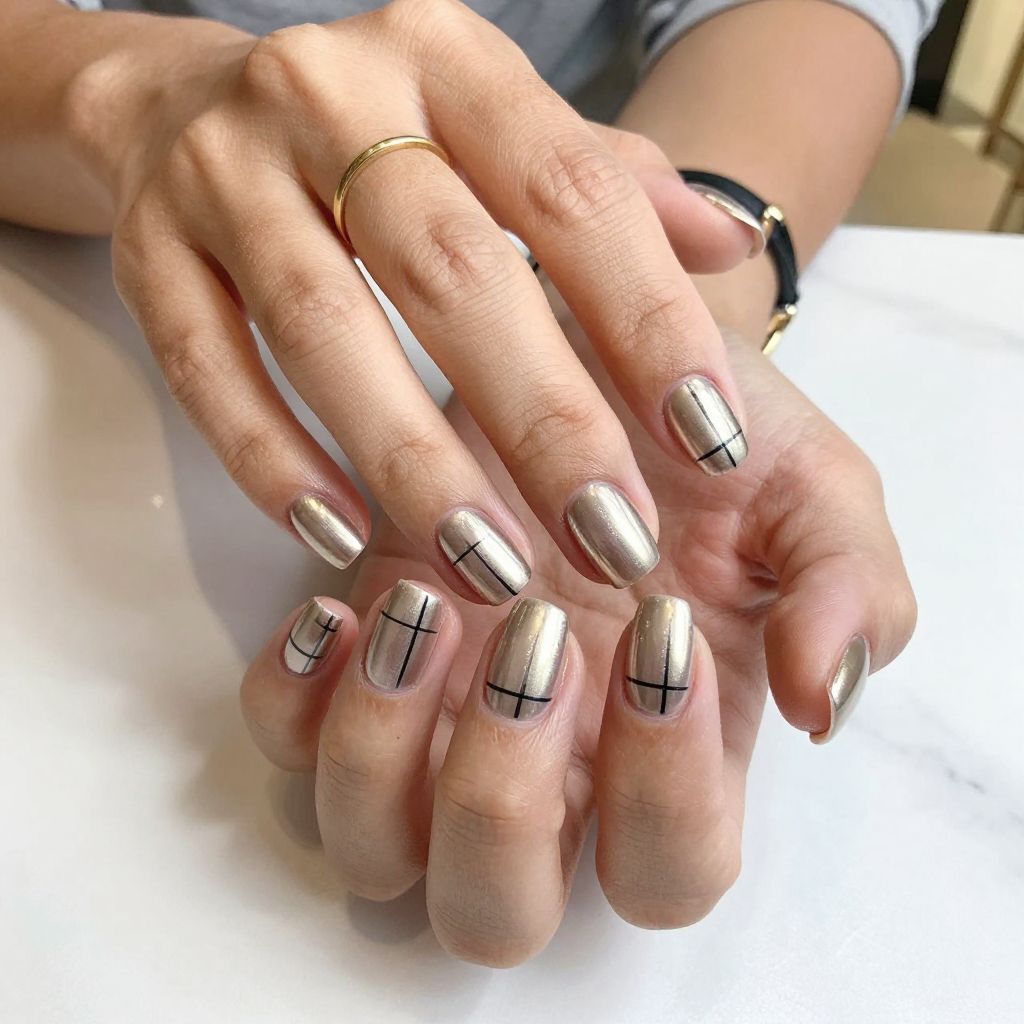 Wrapped Champagne Chrome with Black Striping Tape