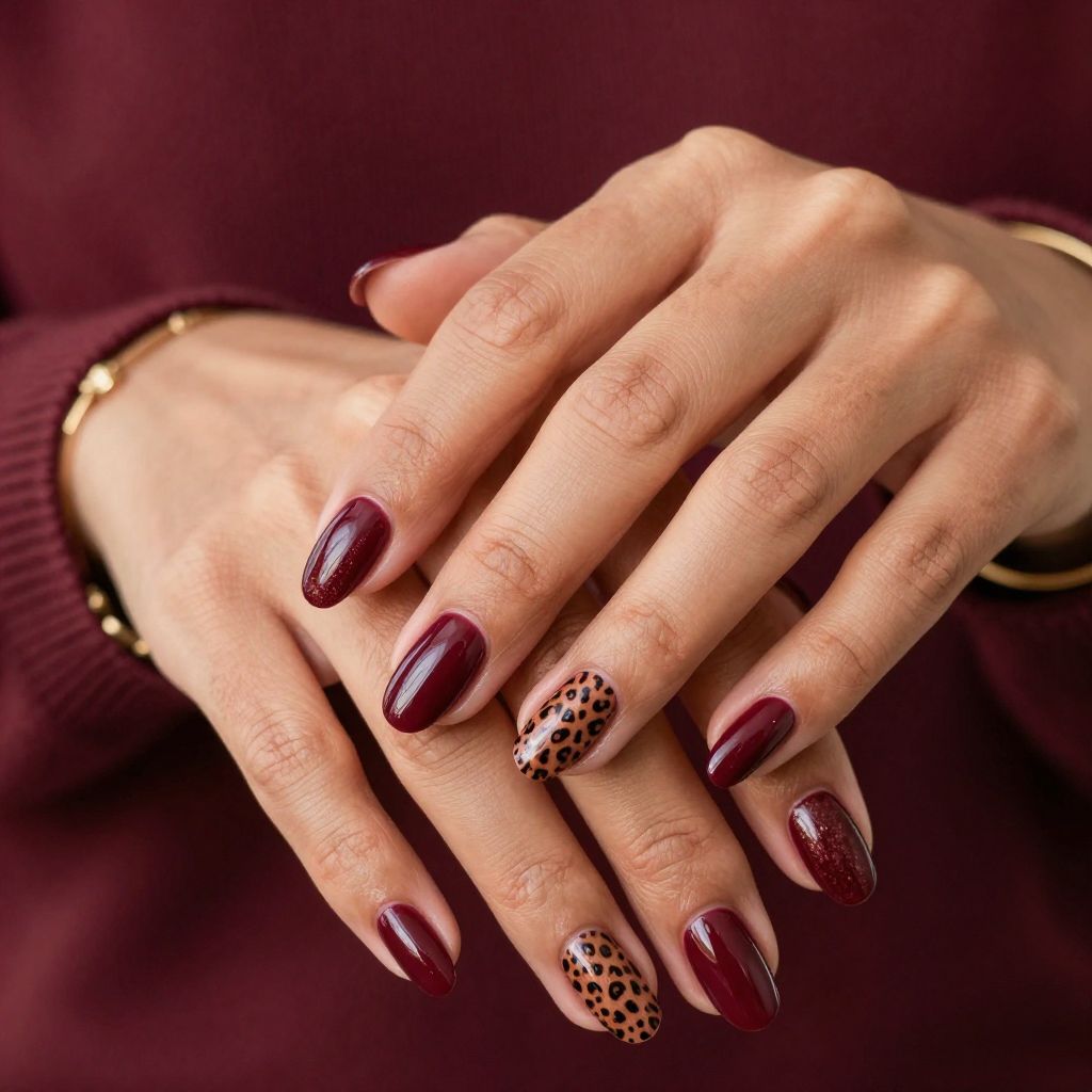 Burgundy Nights with Subtle Cheetah
