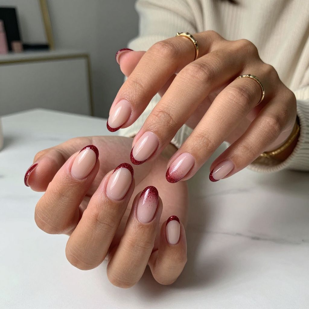 Cherry Glitter Gradient Accent