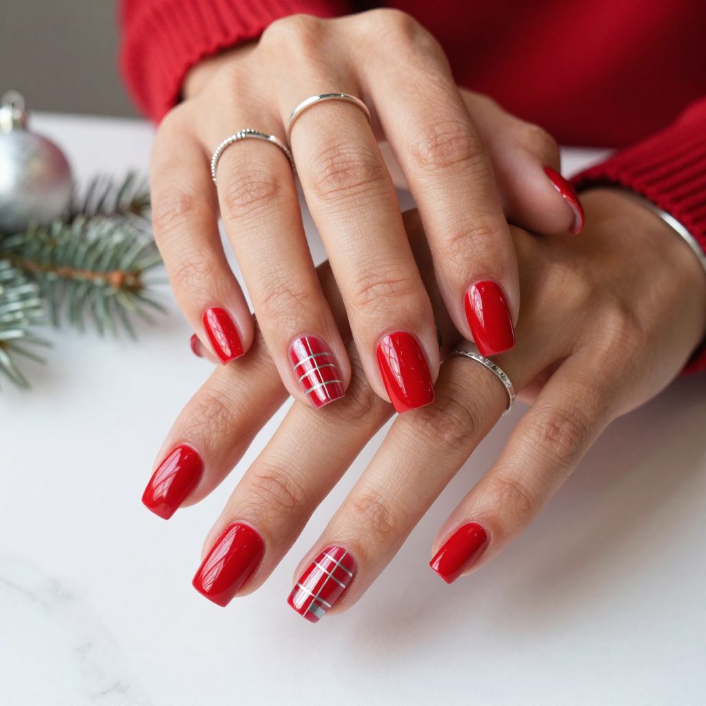 Red and Silver Geometric Chic