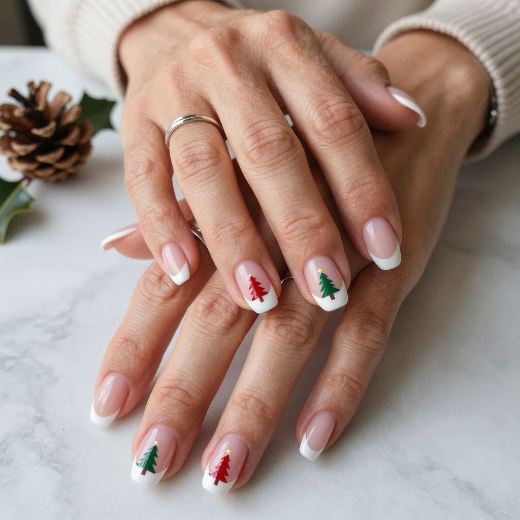 Red and Green French Tip Trees