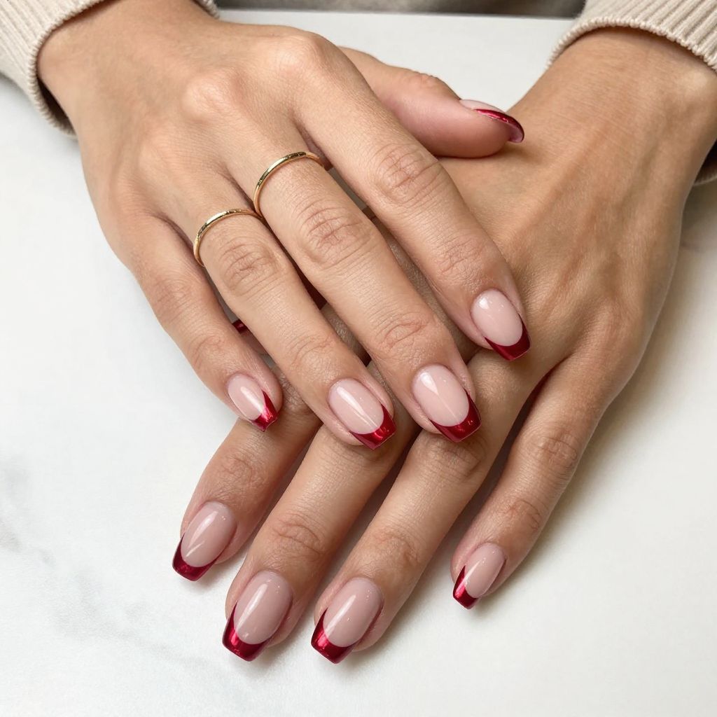 Ruby Red French Chrome Twist