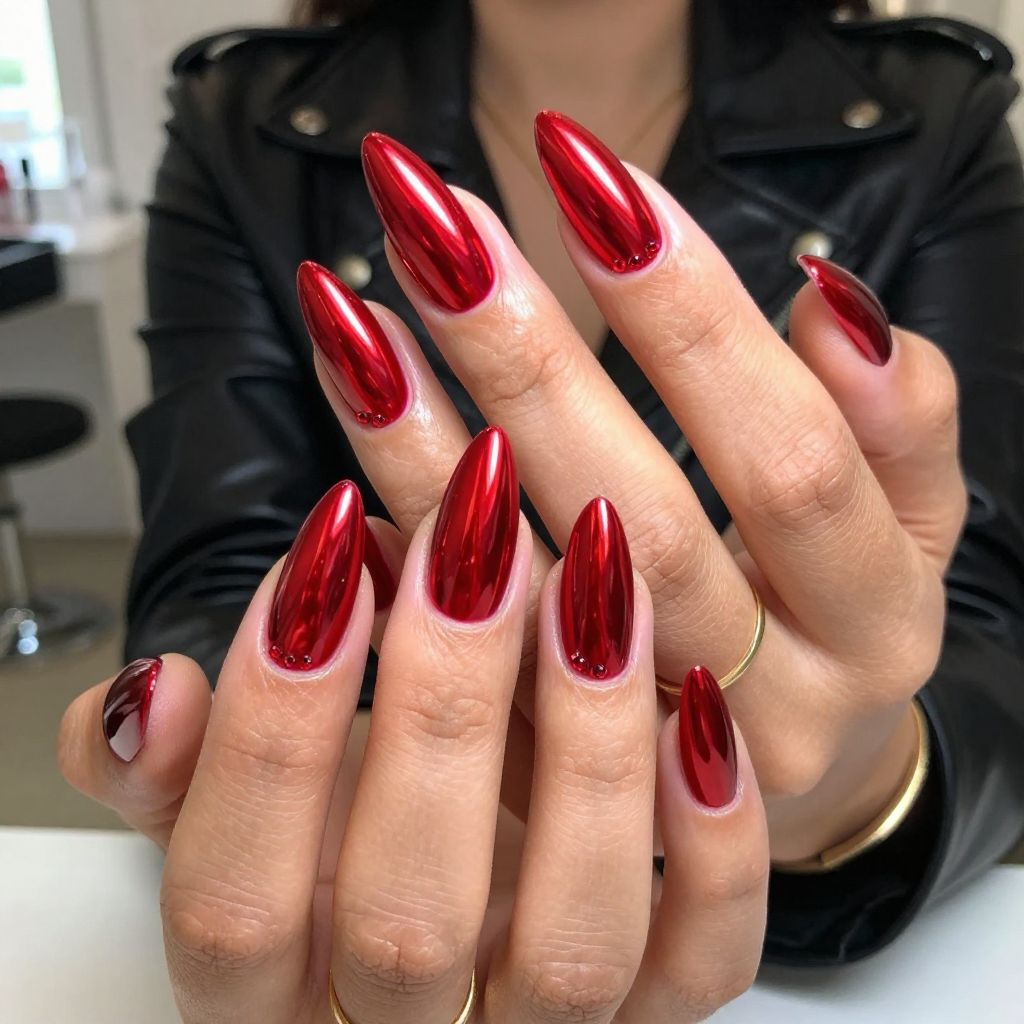 Scarlet Chrome Stiletto Drama