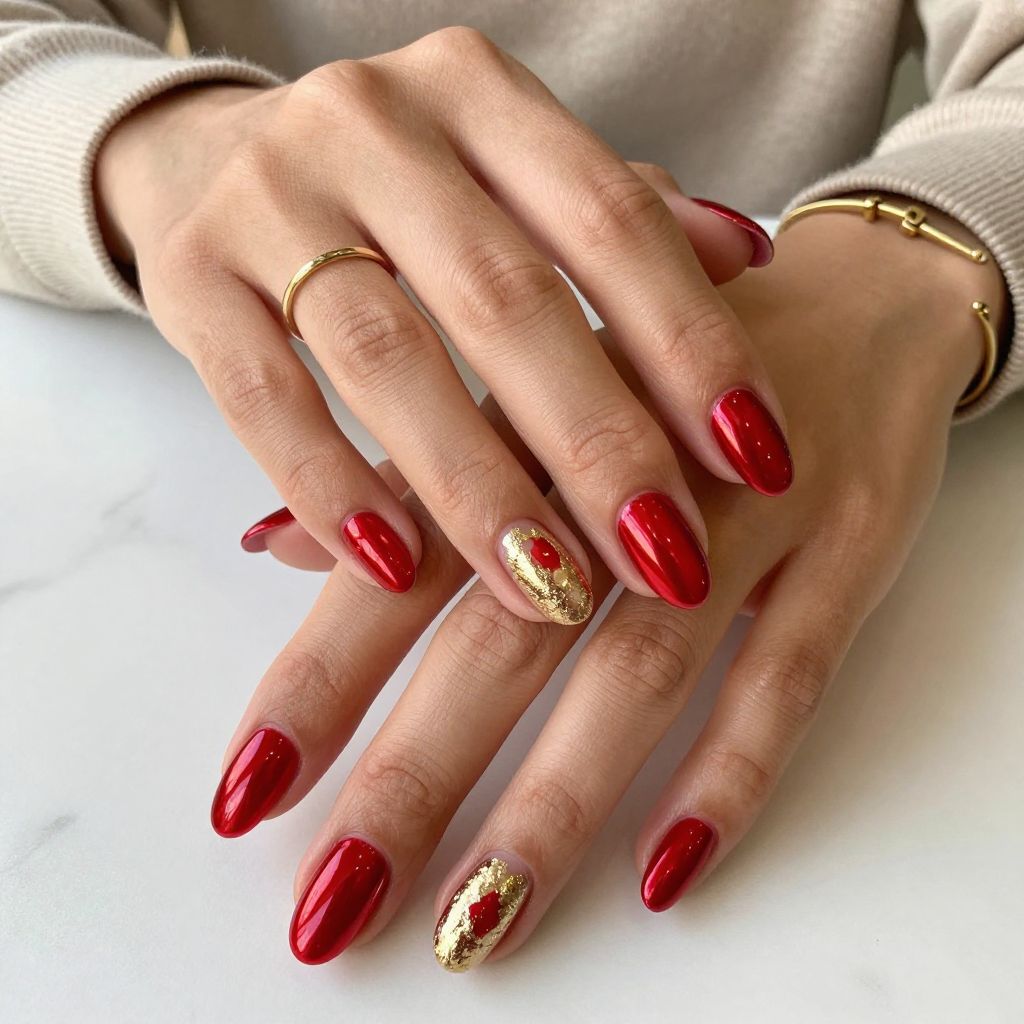 Chrome Red with Subtle Gold Foil