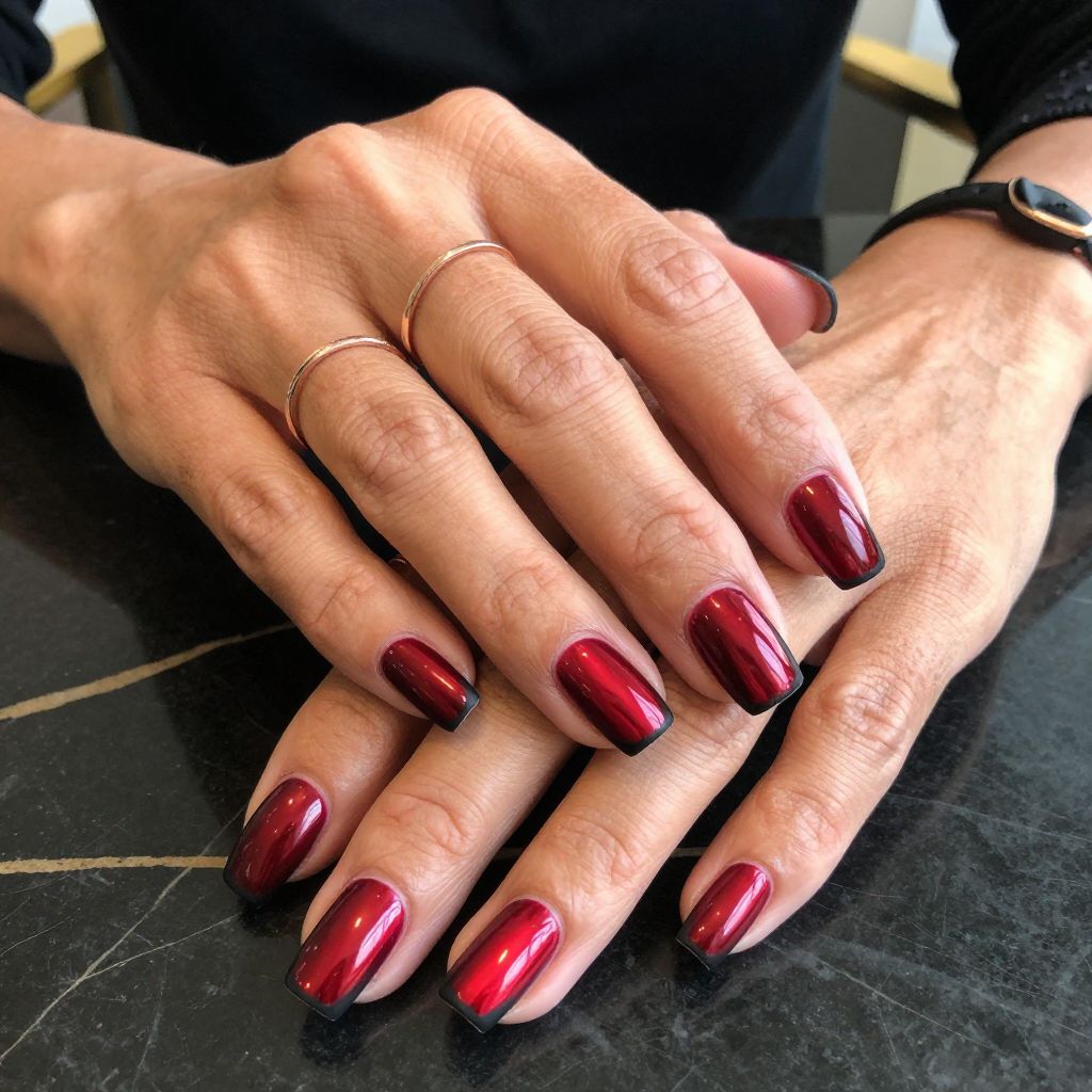 Deep Crimson Chrome with Matte Black Tips