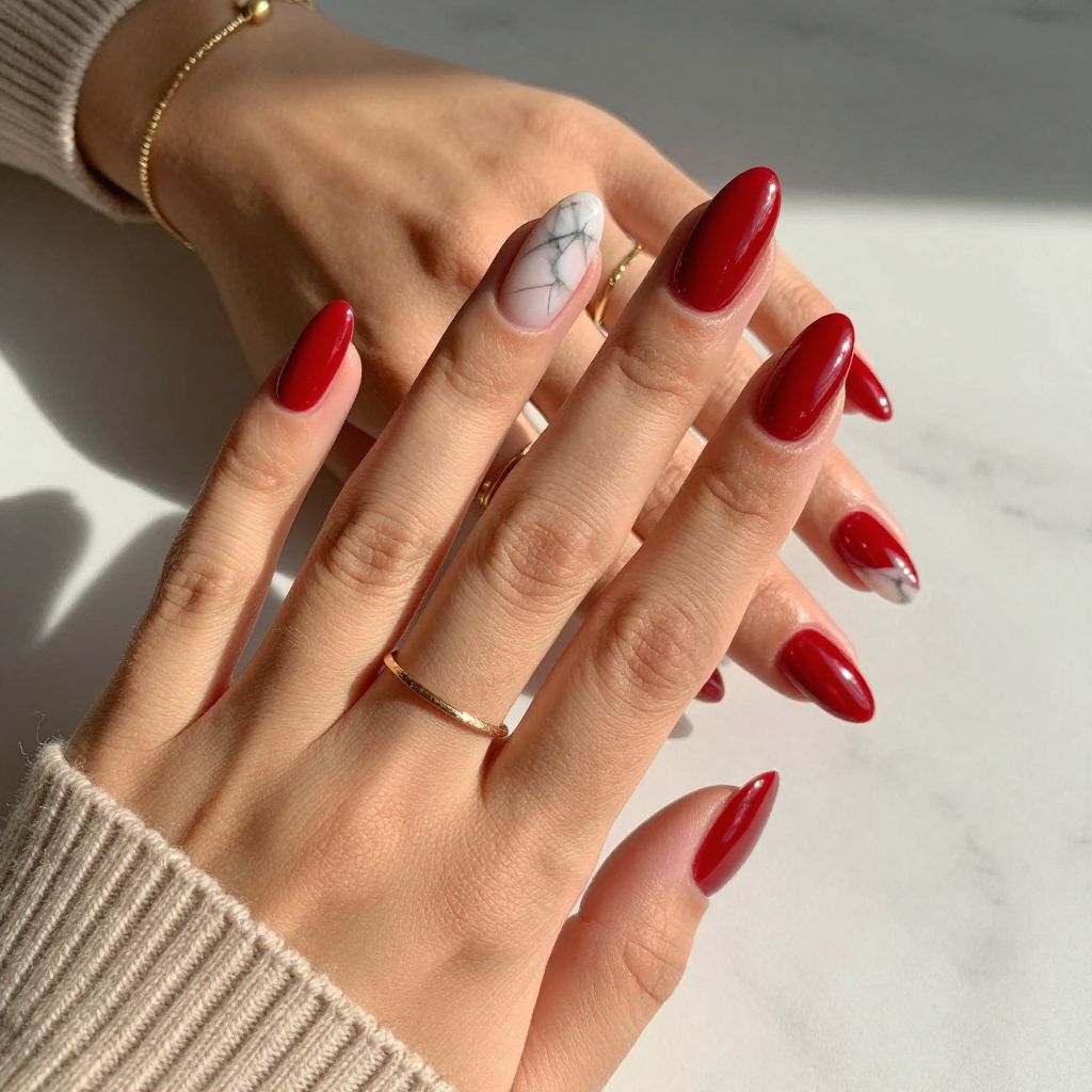 Ruby Chrome with White Marble Accent