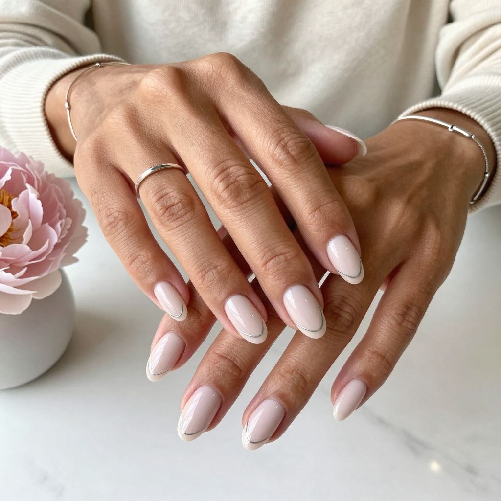 Subtle Metallic French Tips