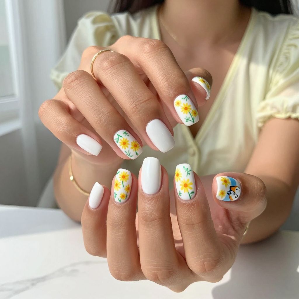 Playful Donald Duck Daisies