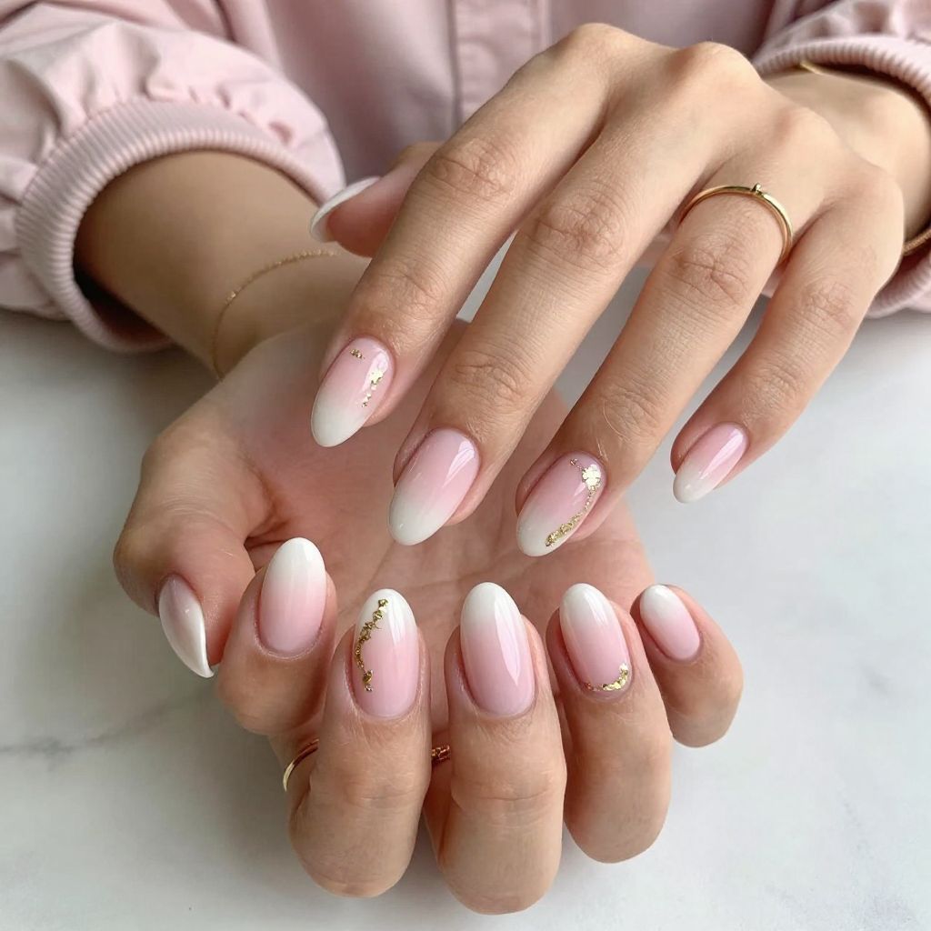 Blush Pink Ombre Almonds with Gold Foil Touches