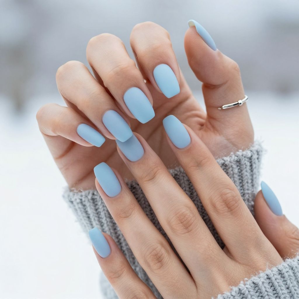 Icy Blue Almonds with Matte Frosted Finish