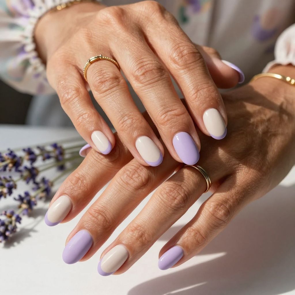 Soft Lavender Tips with Matte Base