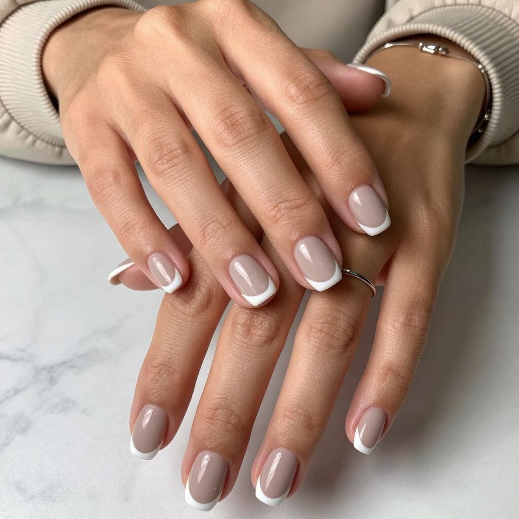 Matte Taupe with Glossy White Edges