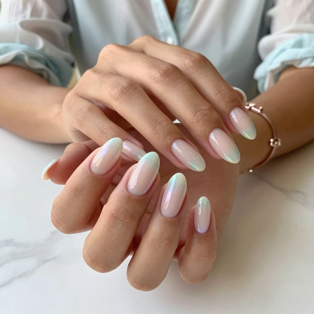 Iridescent Sheen French Tips