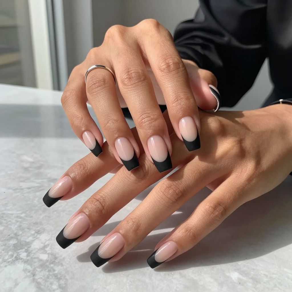 Matte Black French Tips