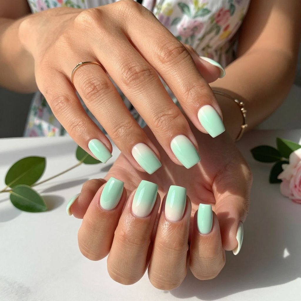 Mint to Seafoam Ombre