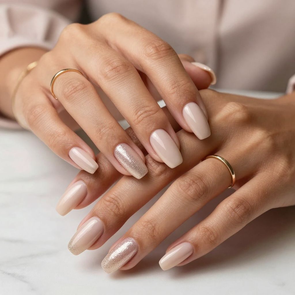 Glitter Ombre on Nude Base