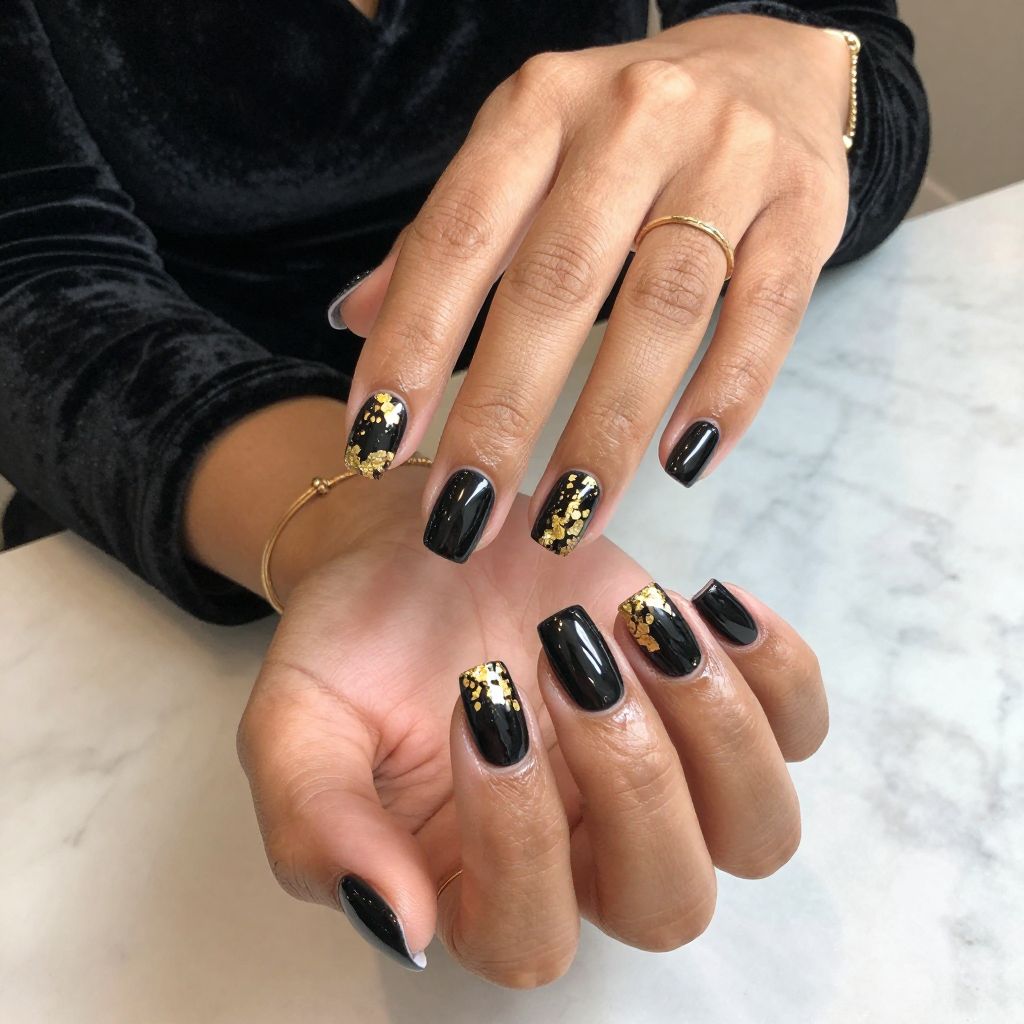 Glossy Black with Gold Foil