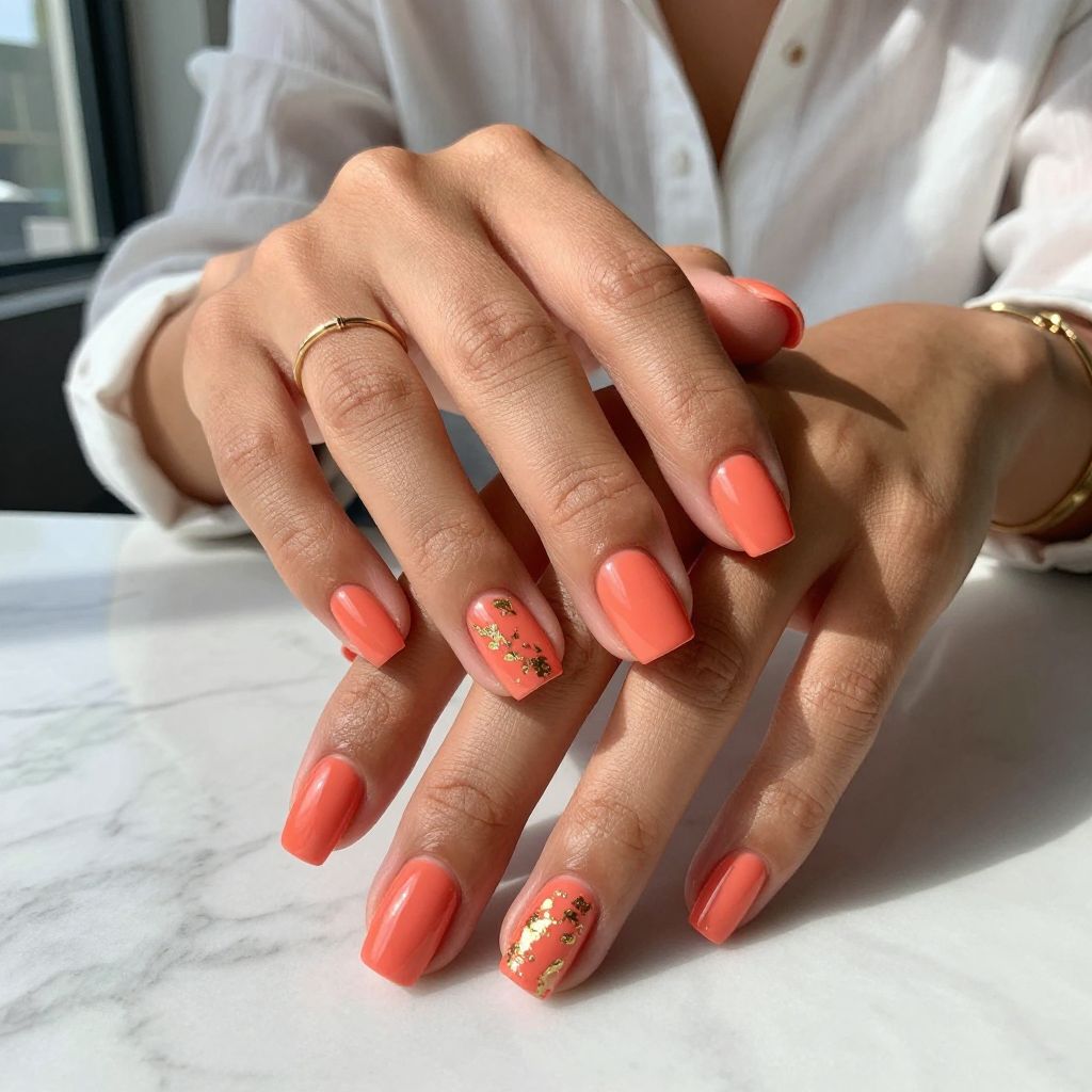 Bright Coral with Subtle Foil