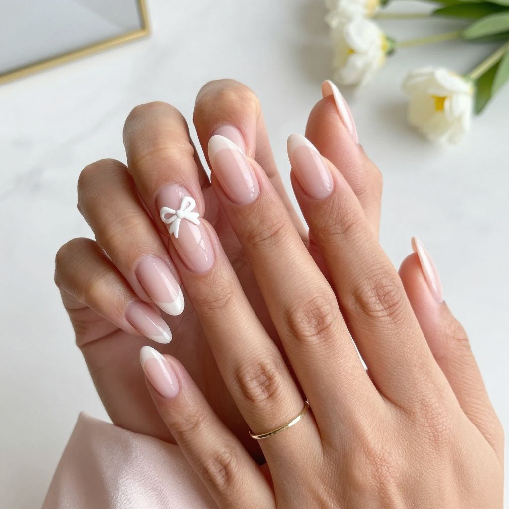 Soft Sheer Pink Bow Elegance