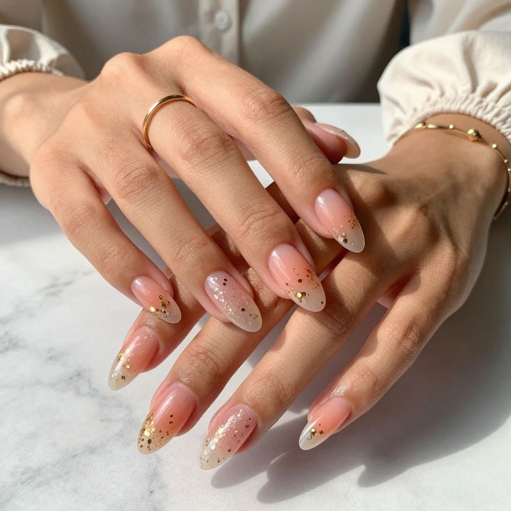 Coral Quartz Semi-Transparent with Gold Flakes
