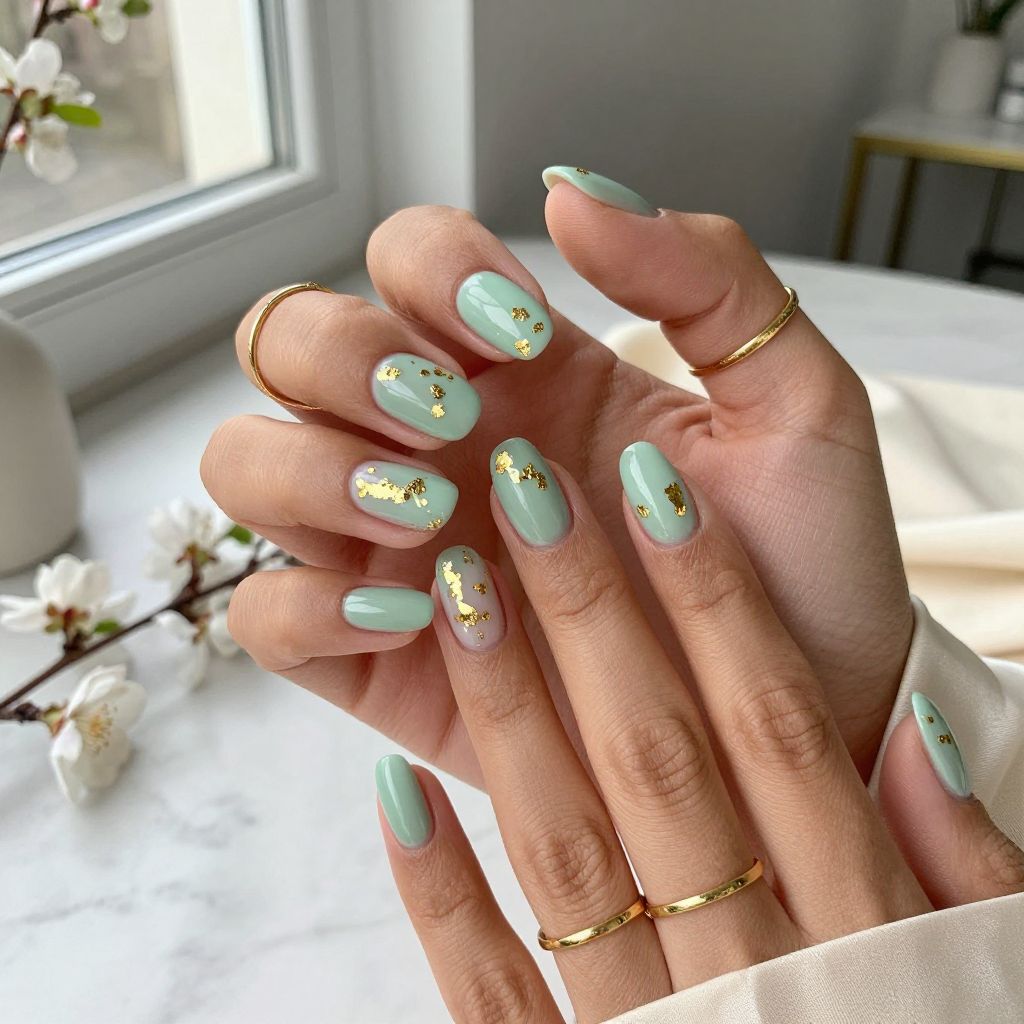 Soft Mint and Gold Foil Elegance