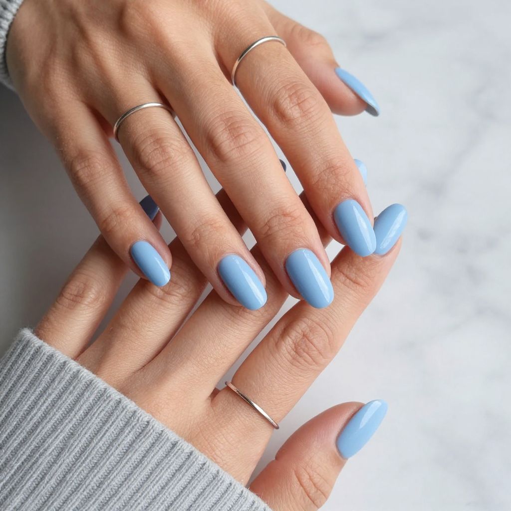 Baby Blue Matte with Glossy Tips