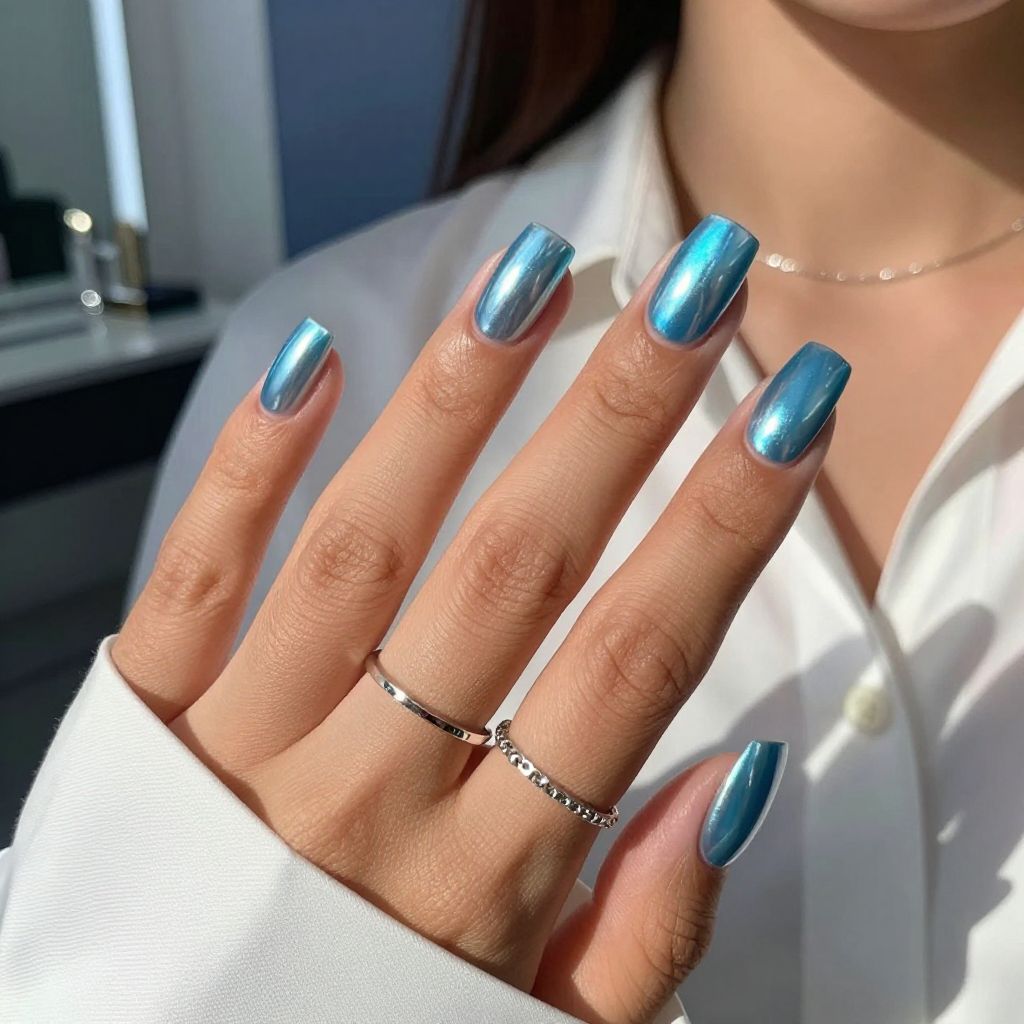 Icy Blue Chrome Glam