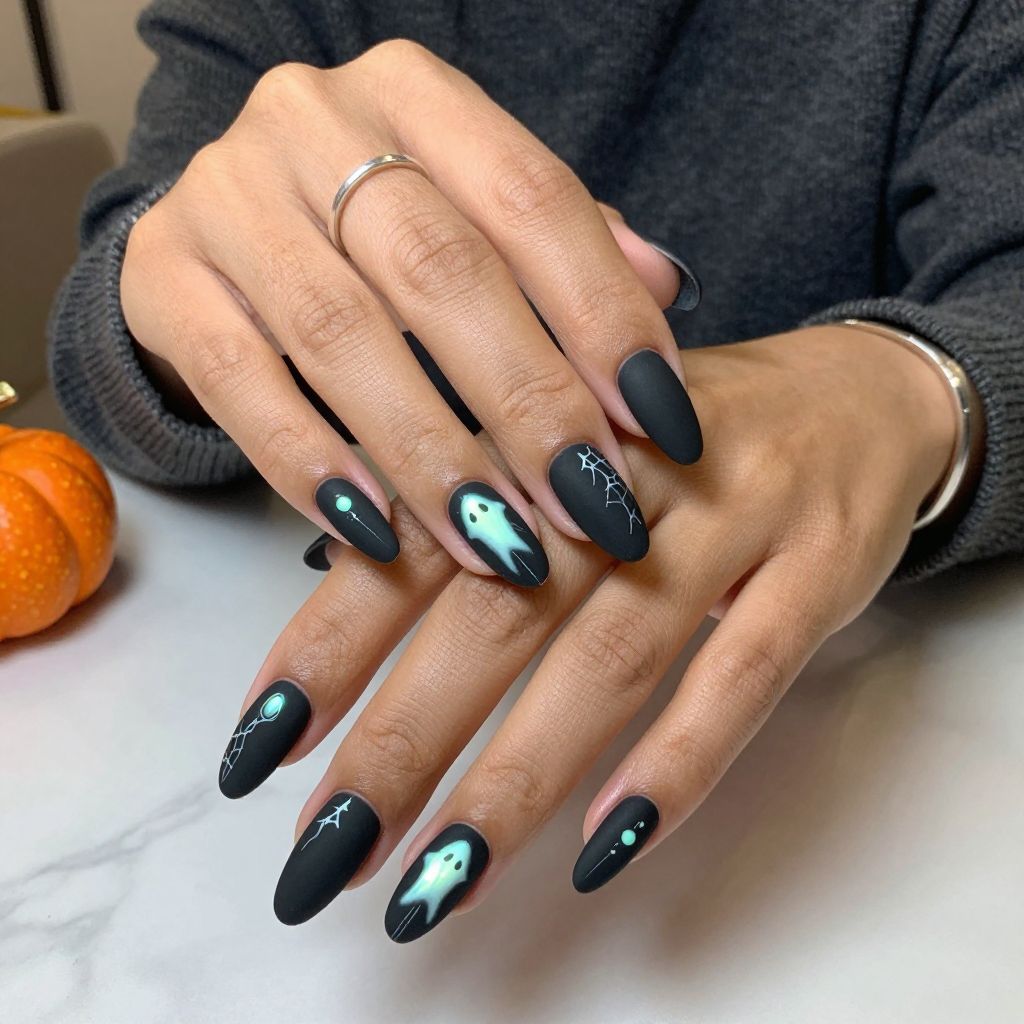 Mickey’s Haunted Mansion Glow nails