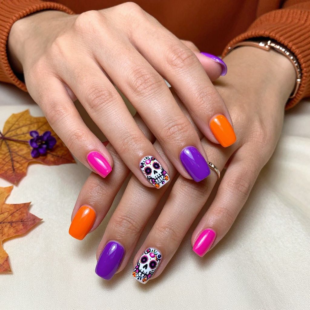 Dia De Los Muertos Magic nails