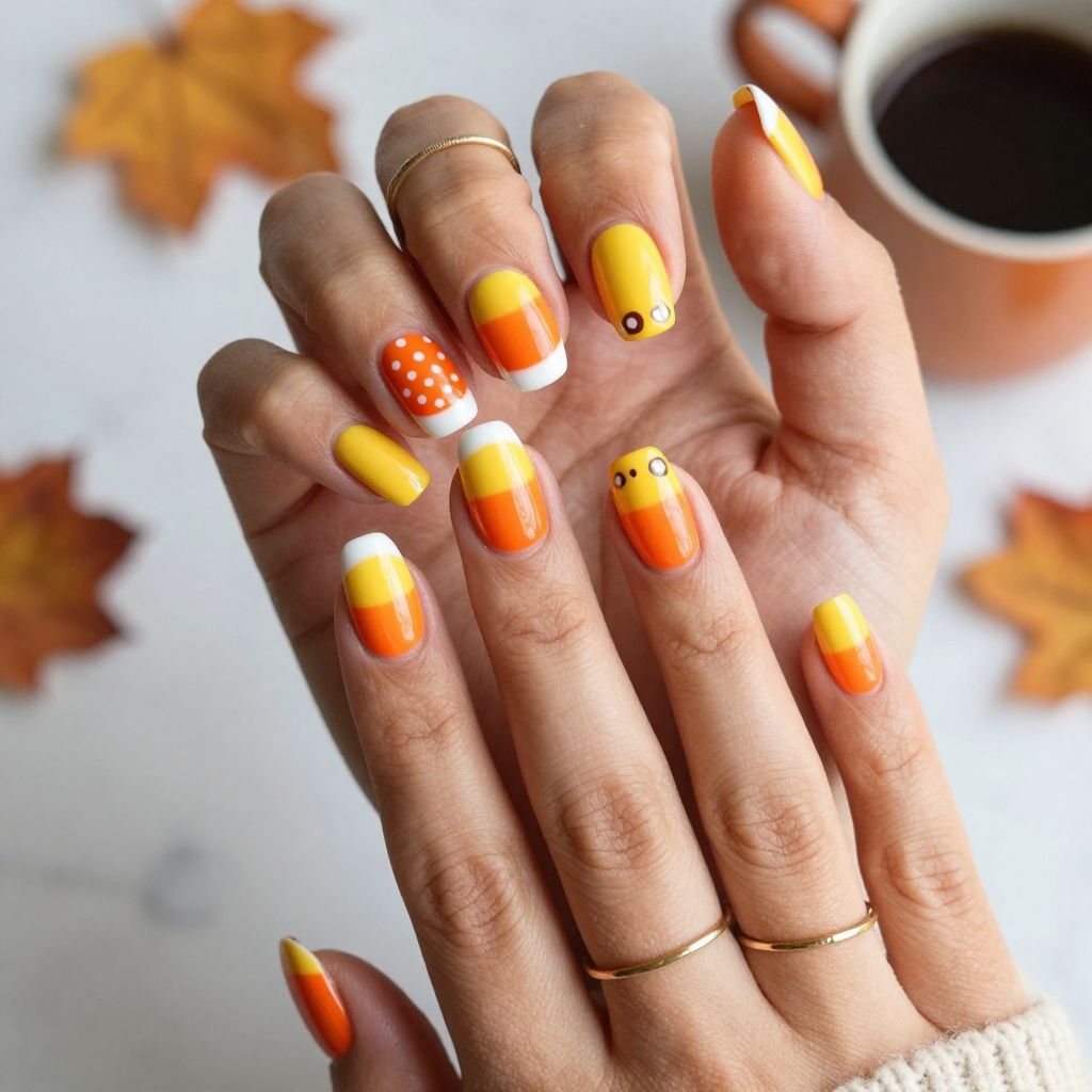 Candy Corn Cuties nails