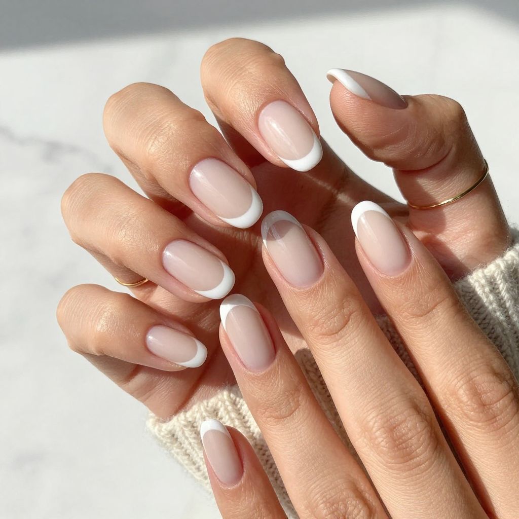 Matte Nude Base with Glossy Tips