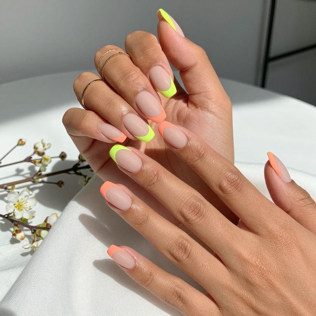 Bold Pastel Neon Tips