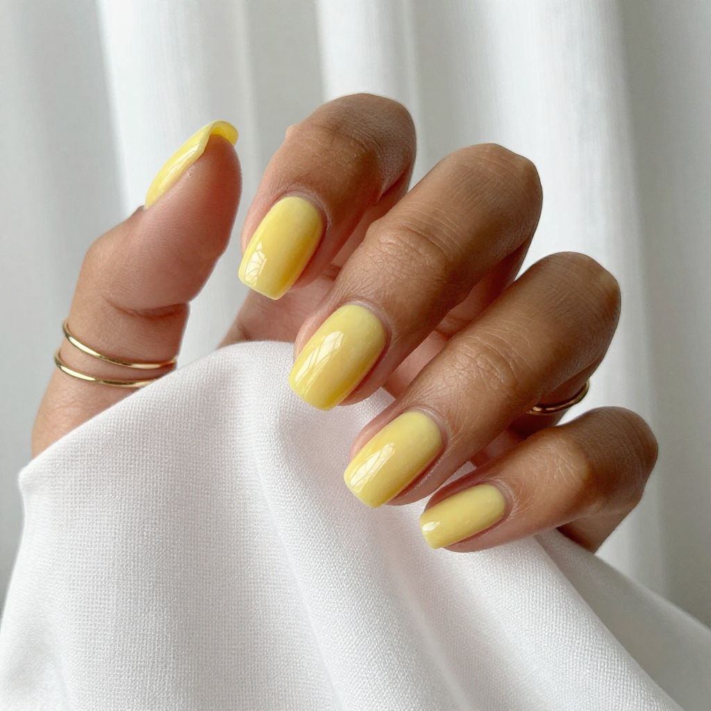 Lemon Yellow Jelly Nails