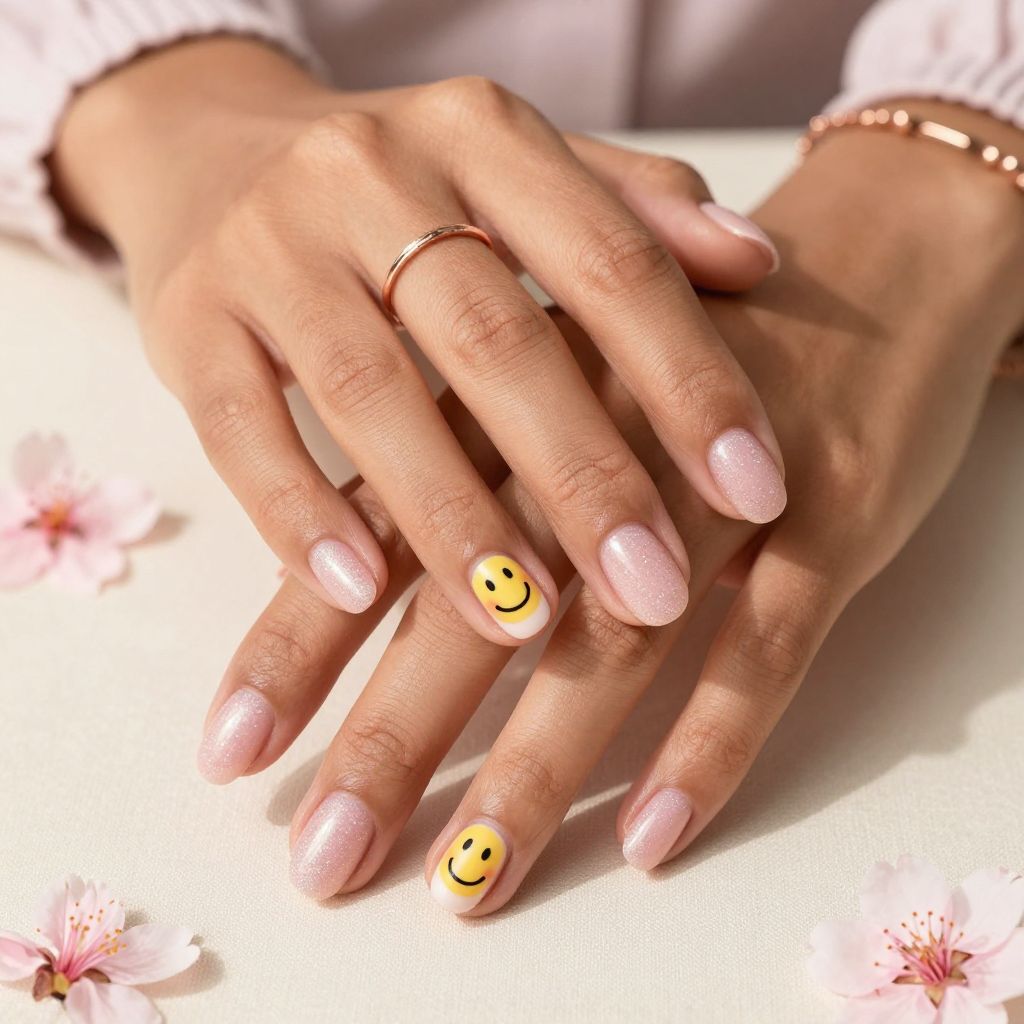 Soft Glitter Overlay with Tiny Emoji Faces