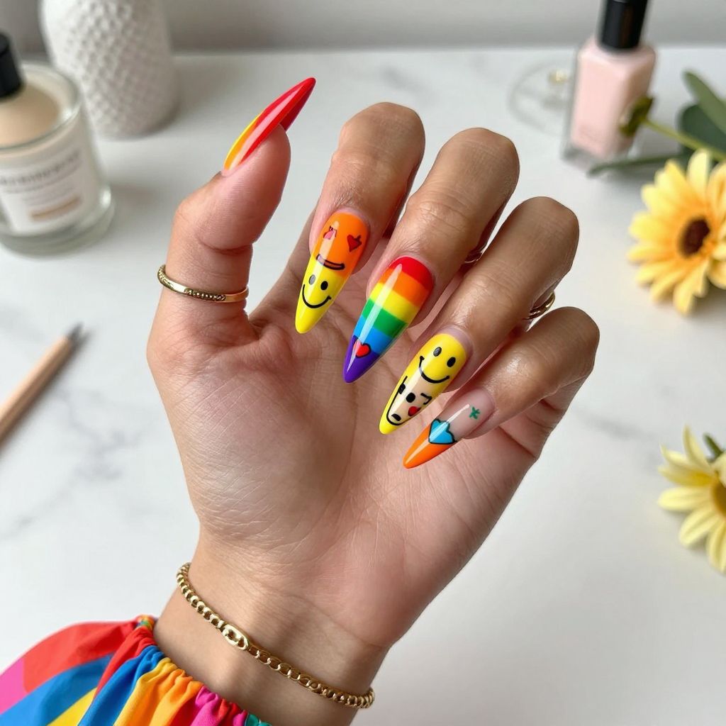 Vibrant Rainbow Emoji Explosion