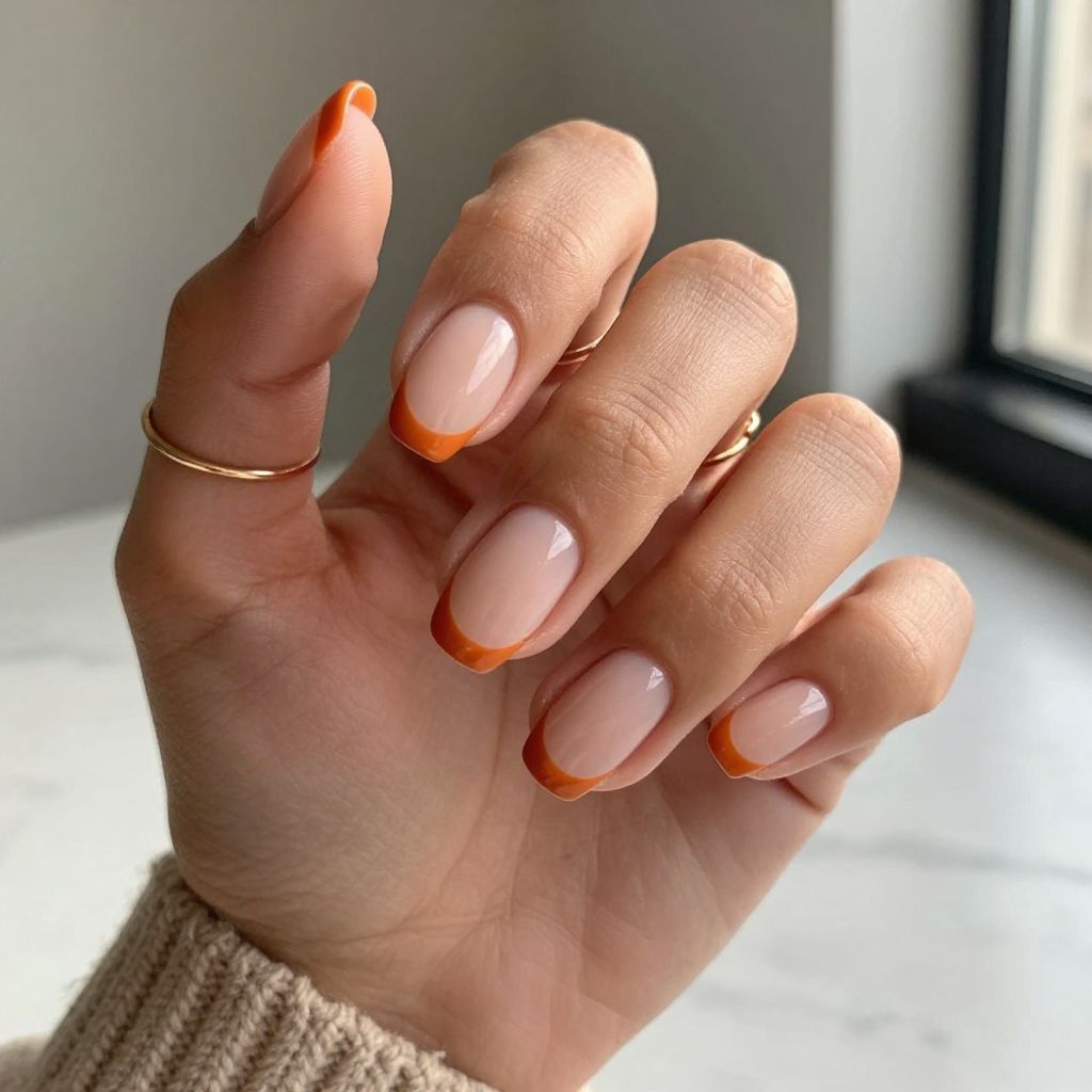 Burnt Orange French Tips