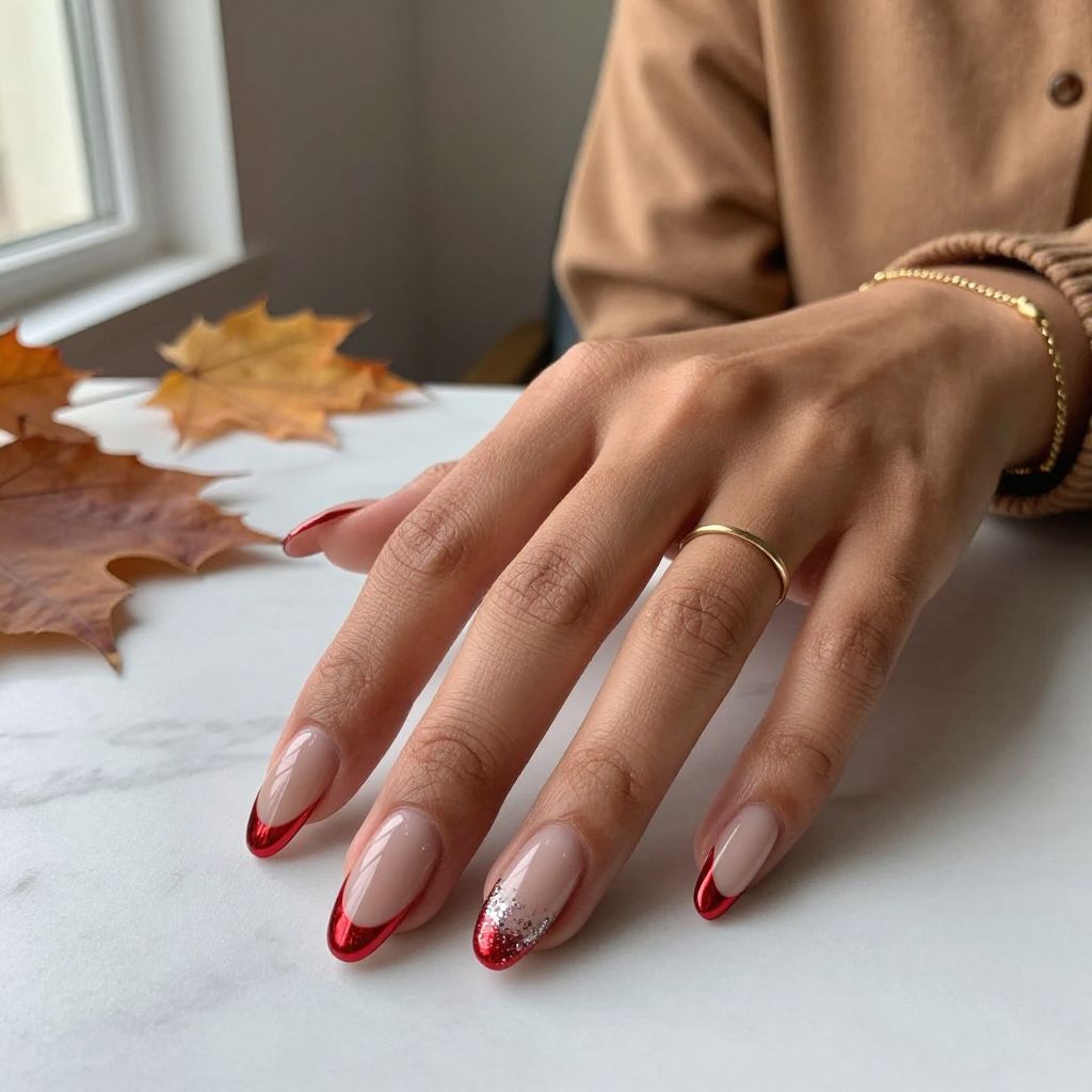 Bold Red Chrome Tips