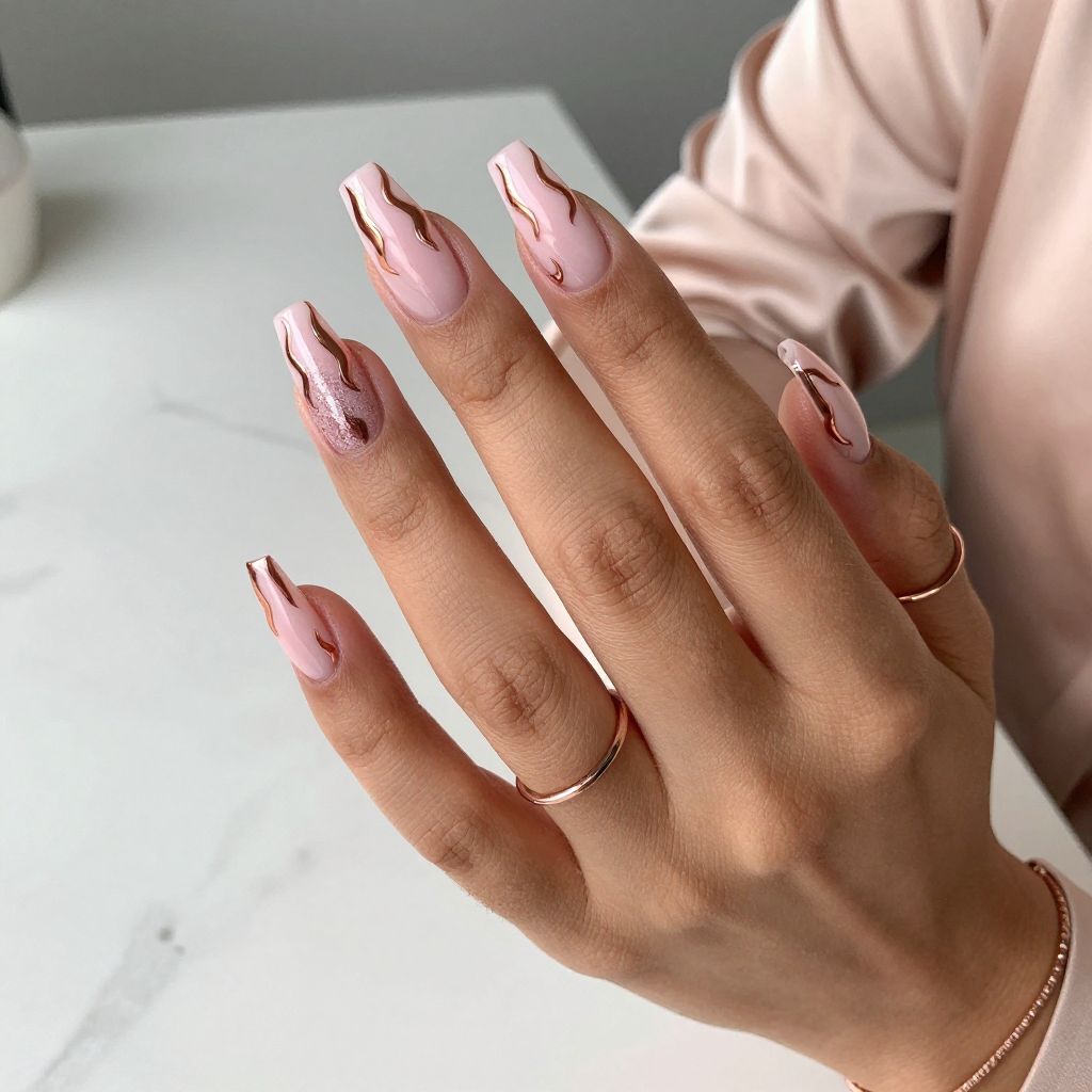 Rose Gold Chrome French Flame