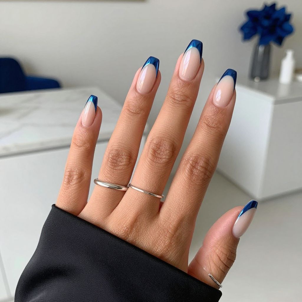Midnight Blue Chrome French